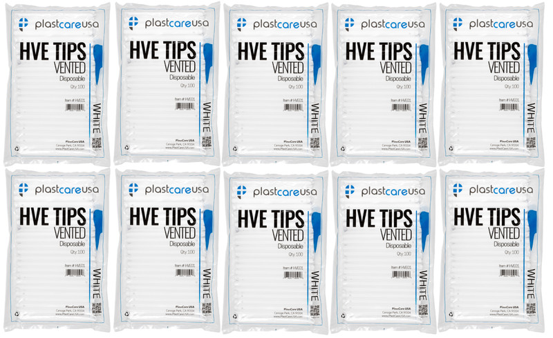 HVE Tips Vented Disposable Plastcare HVE01 White (1000pcs)
