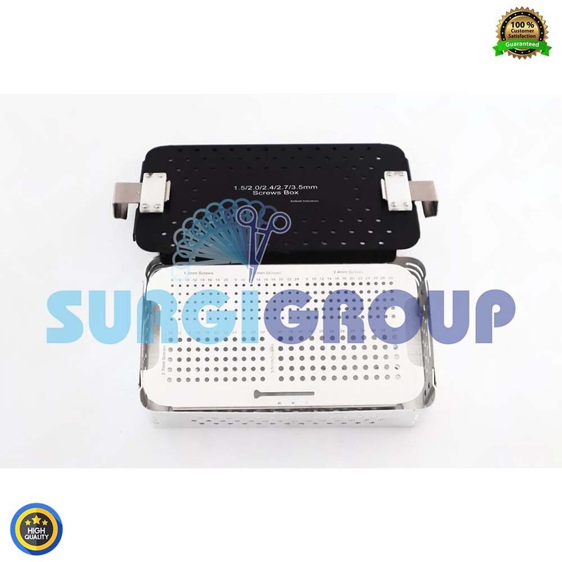 1.5mm, 2.0mm, 2.4mm, 2.7mm, & 3.5mm Screws Box, Rack, Sterilization Case