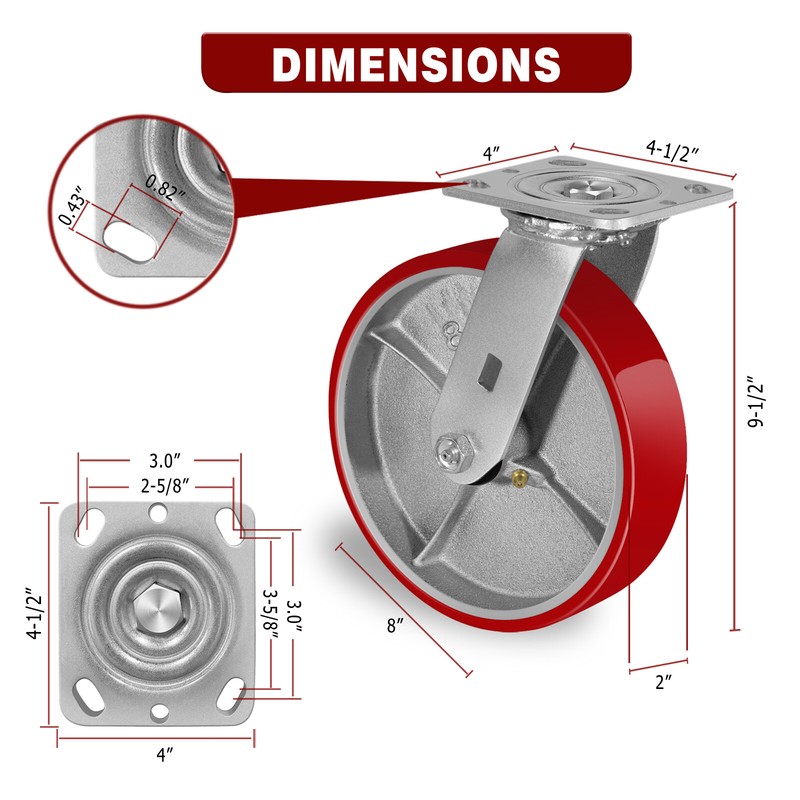 8 Inch Caster Wheels Heavy Duty,Capacity 1500-6000LB gallery