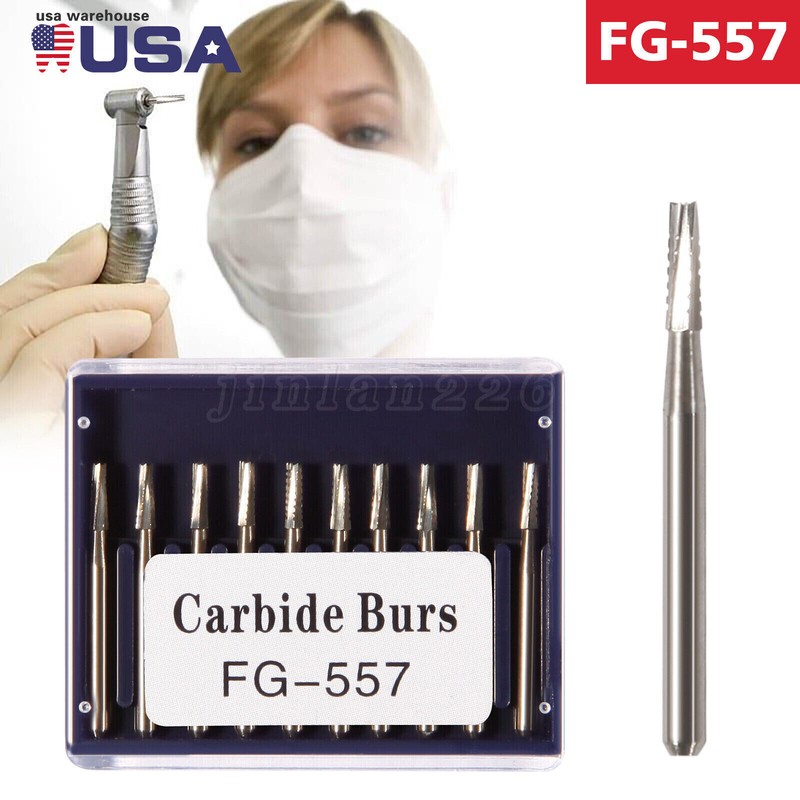 Dental Midwest FG #557 Clinic Length Cross Cut Carbide Burs 100pk （19mm） gallery