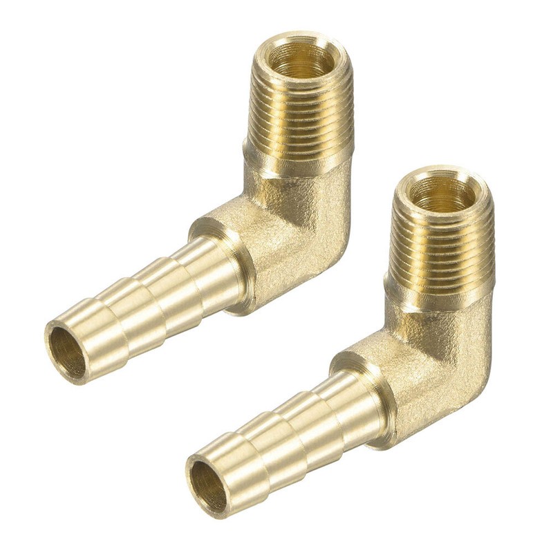 4PCS 90 Degree Elbow Brass Hose Barb Fitting -1/4 Barb to 1/8 Male NPT Adapter gallery