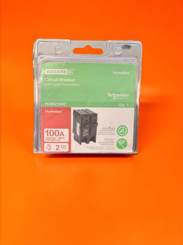 Square D HOM2100C Circuit Breaker, 2-Pole, 100A, 120-240VAC, 50-60Hz OPEN BOX