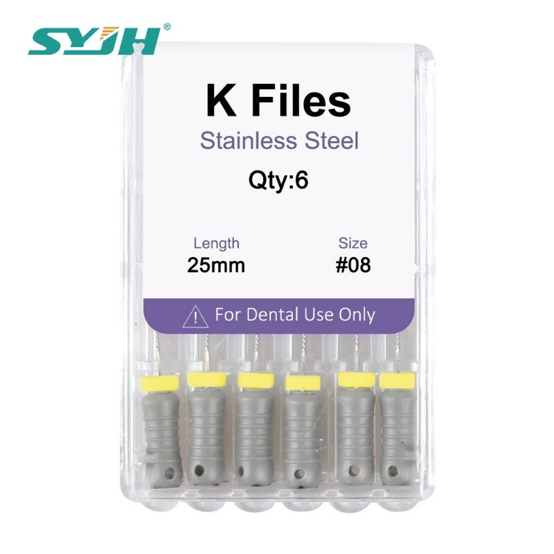 Dental Endo Root Canal File K-files 25mm Stainless Steel #6#8#10#15-40 Hand File gallery
