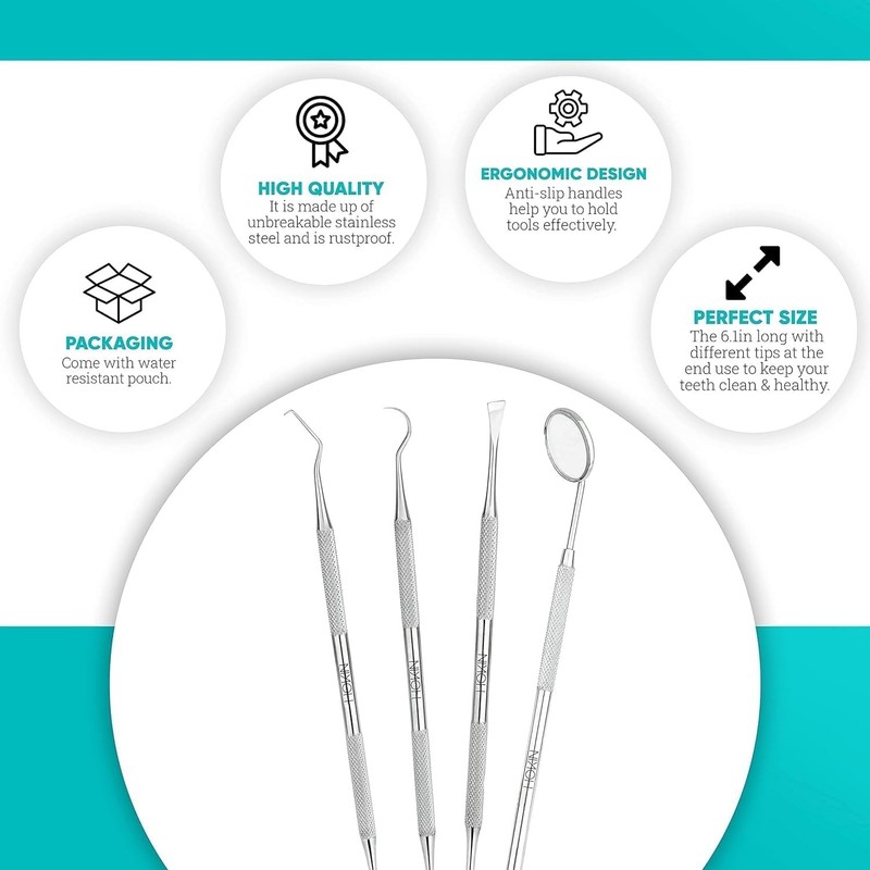 Kit de cuidado dental de 4 piezas para eliminar la placa y limpiar los dientes gallery