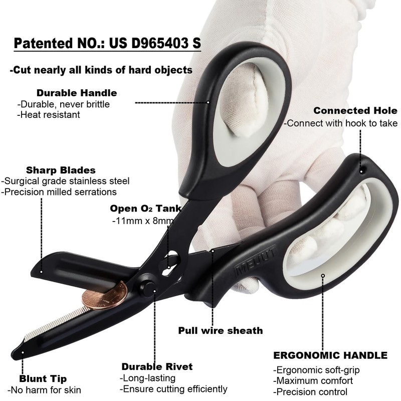 MEUUT 8 inches All Purpose Scissors Multipurpose Heavy Duty Black+navy+white gallery