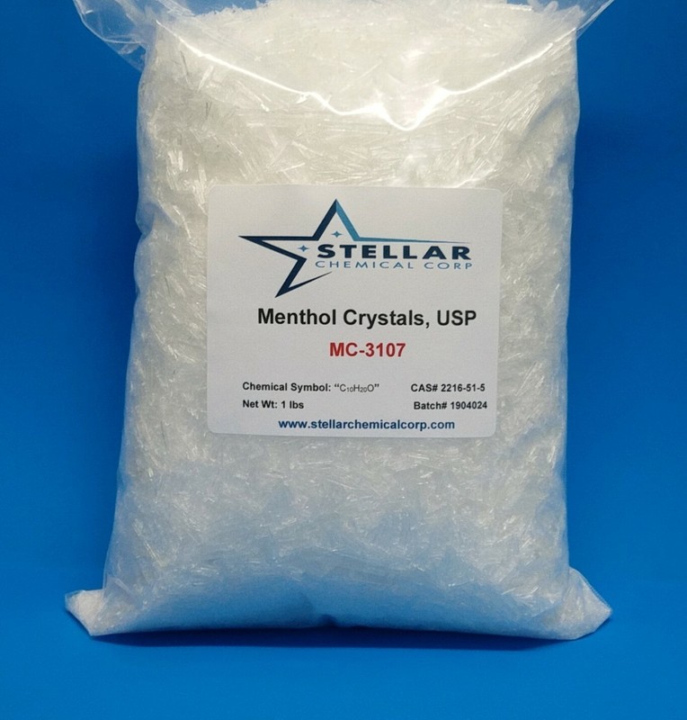 Menthol Crystals, USP 100% Pure & Natural 1 Pound (16 oz)
