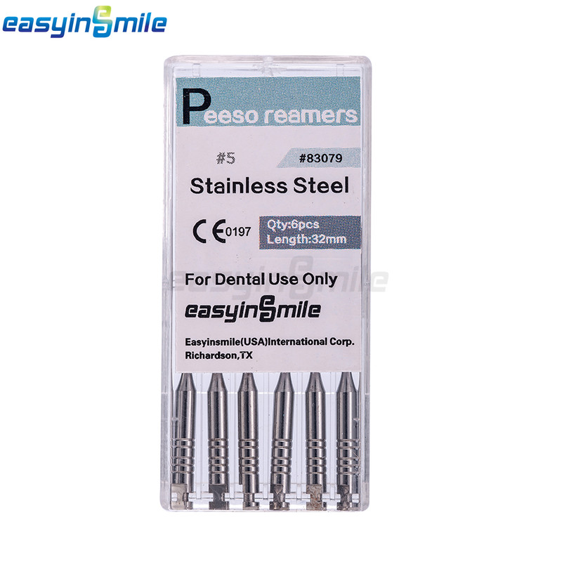 Dental Endodontic Peeso Reamers Drills Root Canal Engine Tip Stainless Steel 6pc gallery