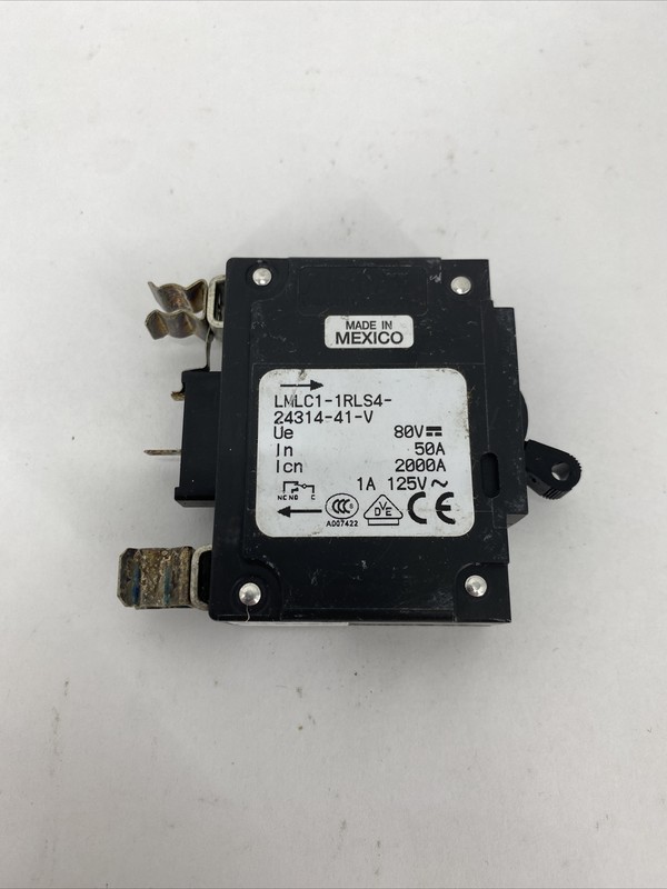 Airpax LMLC1-1RLS4-24314-41-V Bullet Circuit Breaker 1P 50A 80VDC Max gallery