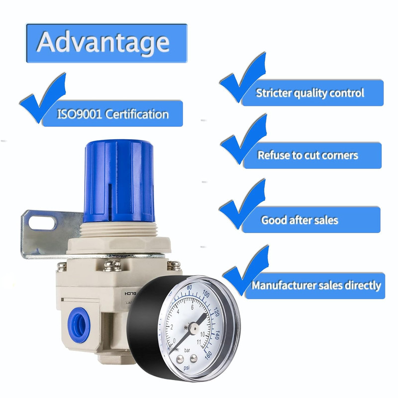 1/4" NPT Air Pressure Regulator - Air Regulator for Compressor,Air Compressor Re gallery