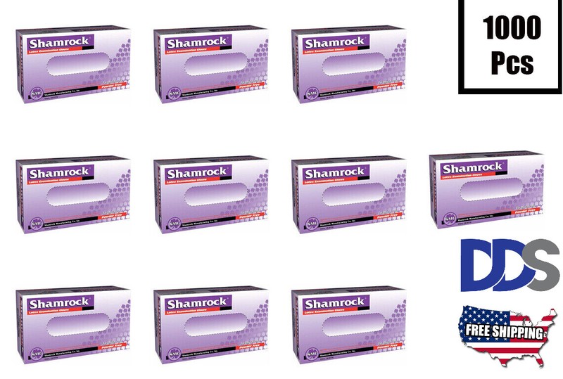 Shamrock Powder-Free Textured Examination Latex Gloves for Medical Use(1000 PCS)