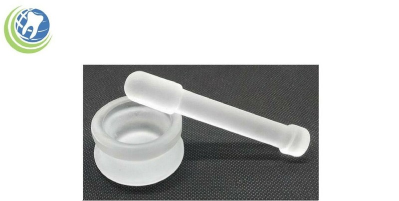 DENTAL MEDICAL LABORATORY MORTAR AND PESTLE KIT FROSTED GLASS ( 1 SET )
