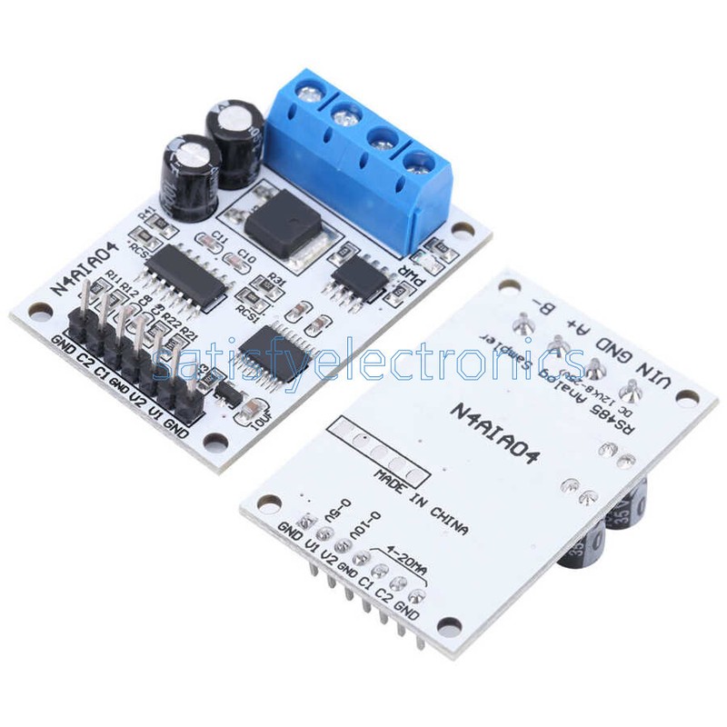 1PCS DC 12V 4-20mA 0-5V 0-10V Voltage Signal Acquisition RS485 Modbus RTU Module