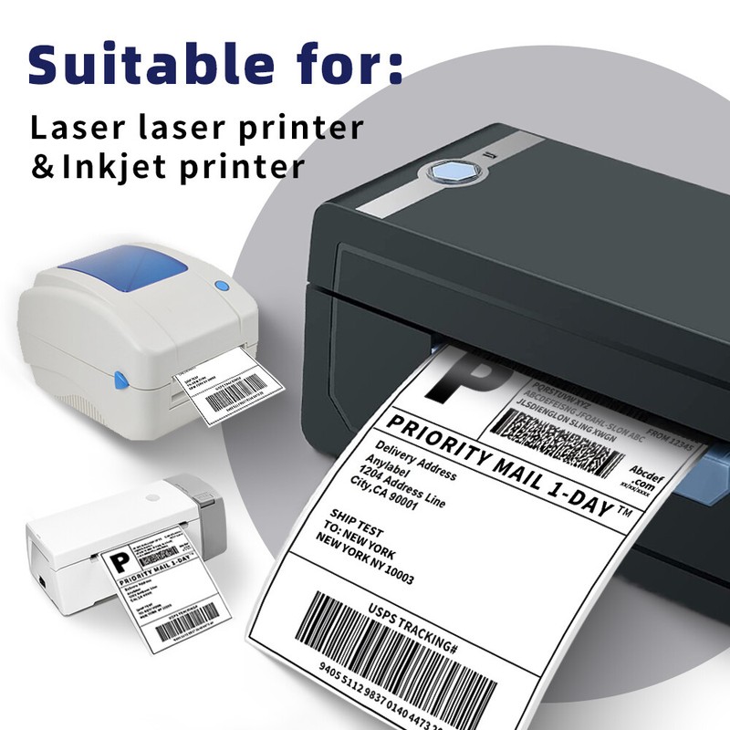 500 4"x6" Fanfold Direct Thermal Shipping Labels for Zebra and Rollo Printers gallery
