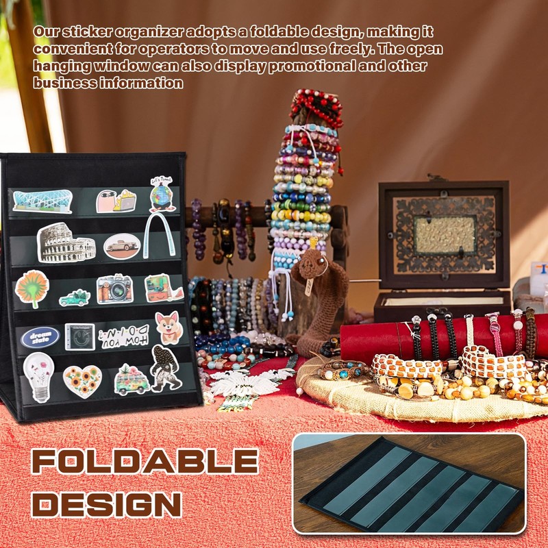 2Pcs 5 Tier Stickers Display Stand for Vendors, Double-Sided Sticker Holder D... gallery