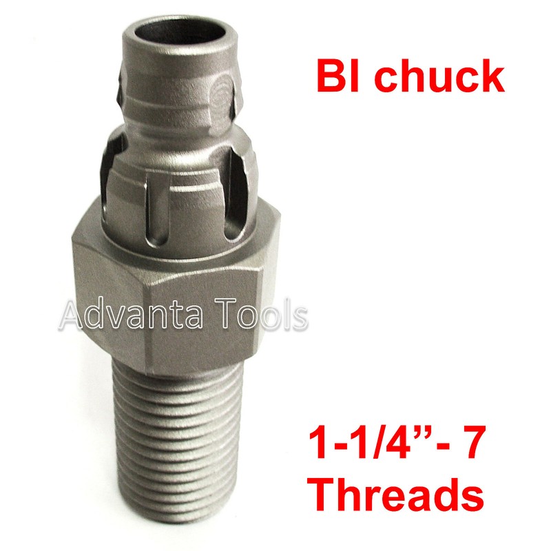 Hilti Core Drill Adapter – Convert 6 Slot BI Chuck to BS (1-1/4”-7) Male Threads