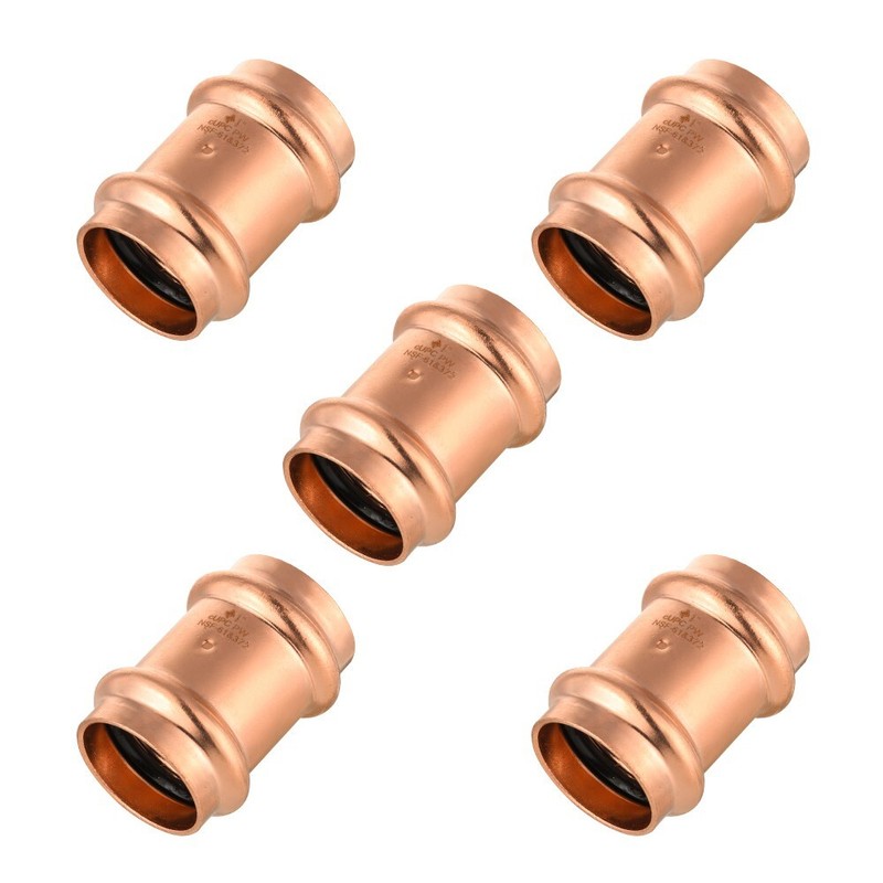 5 PCS EFIELD 1-inch Press Fit Straight Coupling Fitting, Lead Free