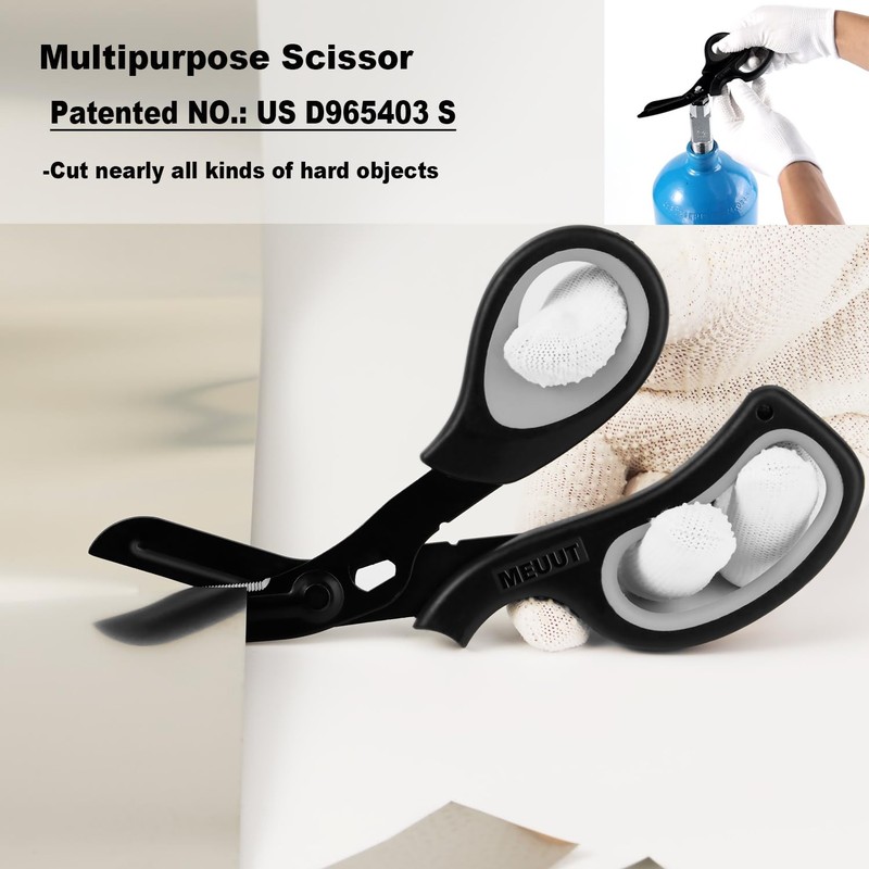 MEUUT 8 inches All Purpose Scissors Multipurpose Heavy Duty Black+navy+white gallery