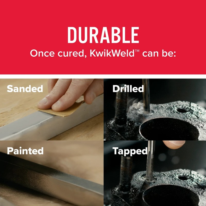 J-B Weld 8276 KwikWeld Quick Setting Steel Reinforced Epoxy - Dark Grey 2 oz gallery