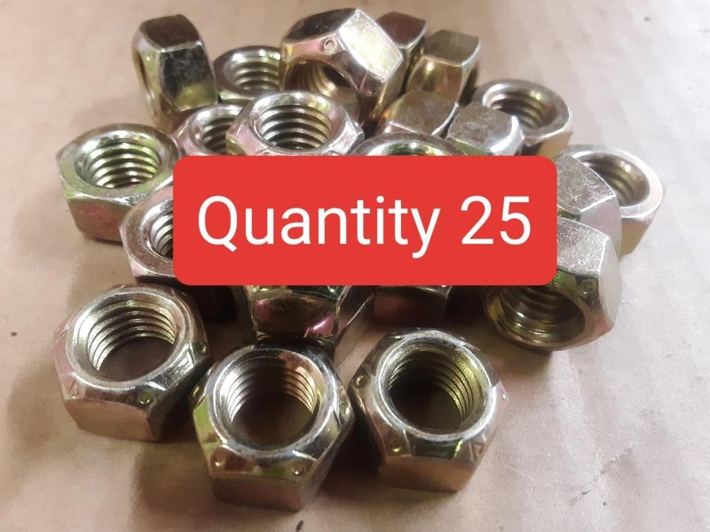 (25) 1/2-13 Stover Lock Nut All Metal Grade C Yellow Zinc Plated Coarse Thread