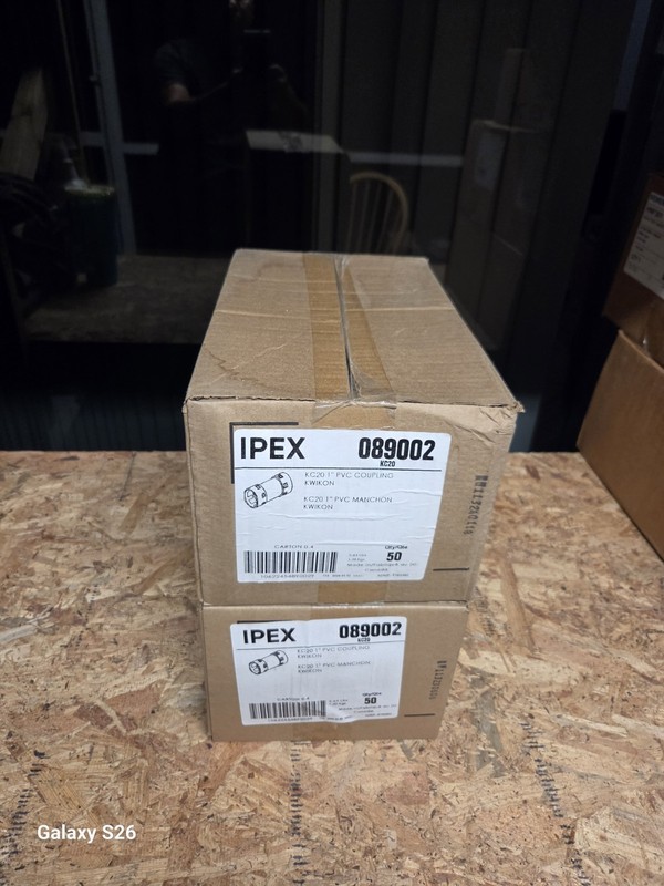 (50-pack) IPEX 089002 KC20 1 in Rigid PVC Conduit Coupling, Kwikon Connection