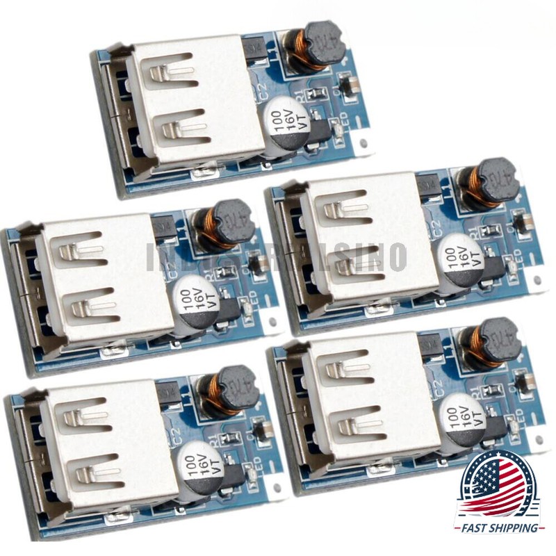 5PCS DC to USB Boost Converter Module 0.9V-5V Input to 5V 600mA USB Output