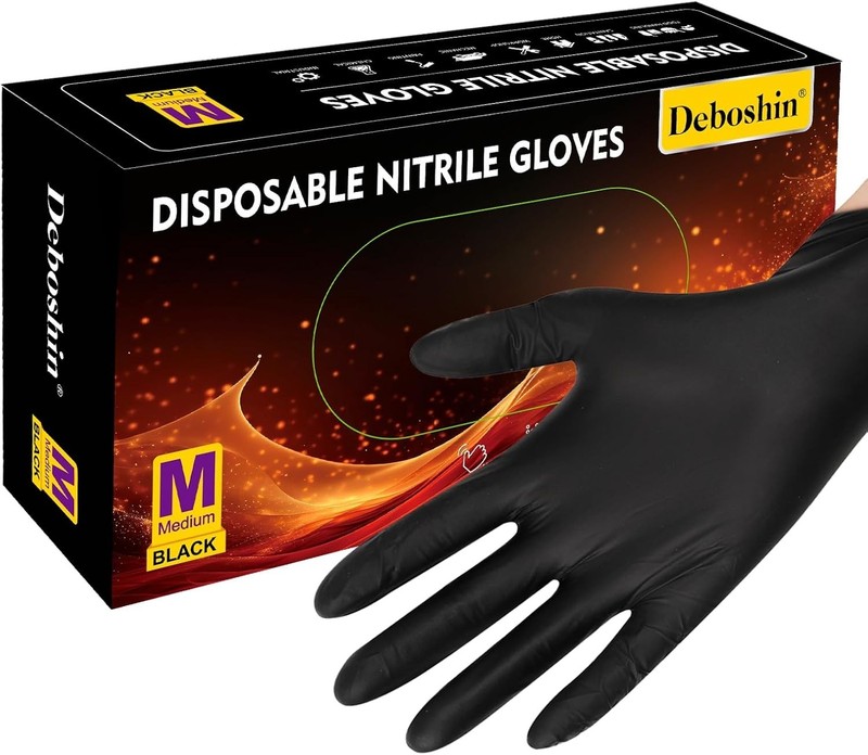 First Glove Black Industrial Disposable Nitrile Gloves 6 Mil Latex & Powder Free gallery