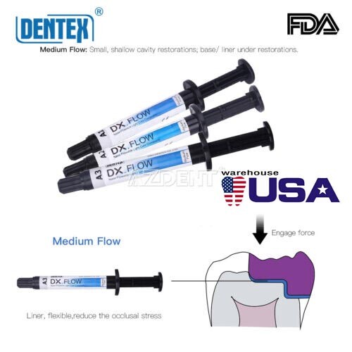 Dental Flujo medio de resina compuesta curado por luz fluida A1/A2/A3 3g/Syring gallery