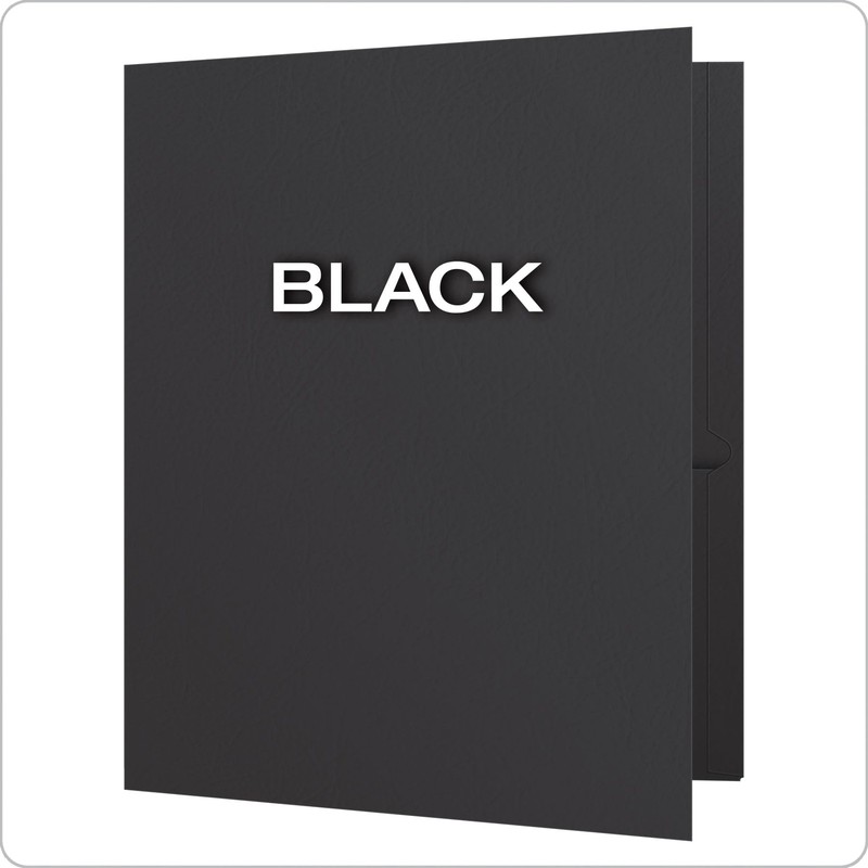 Oxford Twin-Pocket Folders, Textured Paper, Letter Size, Black, Holds 100 She... gallery
