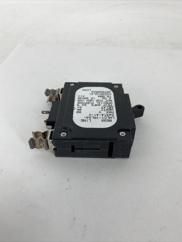 Airpax LMLC1-1RLS4-24314-41-V Bullet Circuit Breaker 1P 50A 80VDC Max gallery