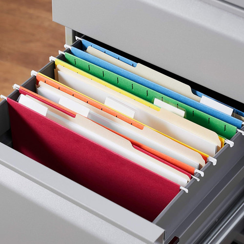 Basics Hanging Organizer File Folders - Letter Size, Assorted Colors, 25- gallery