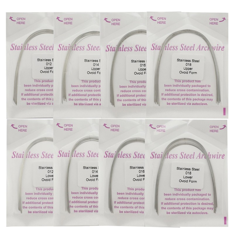 100Pcs Dental Orthodontic Arch Wire NiTi Stainless Steel Ovoid Round Rectangular gallery
