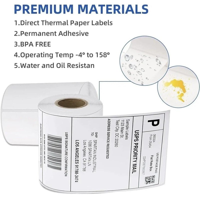 20 Rolls label 4x6 Direct Thermal Shipping 5000 labels Zebra Eltron ZP450 2844 gallery