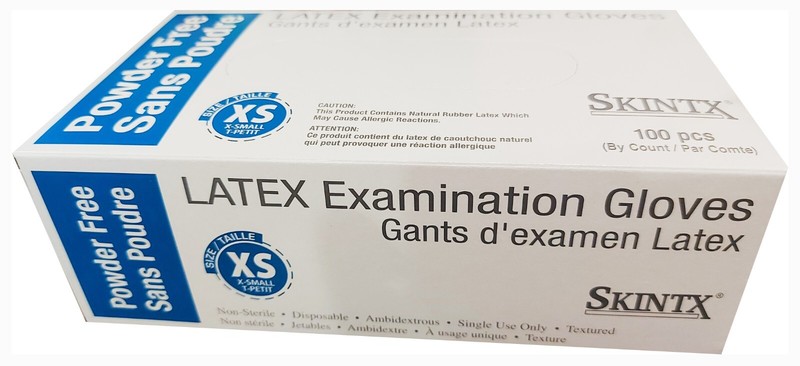Latex Examination Gloves Powder-Free, 6 mil, 360 pcs XS/S/M/L/XL Skintx