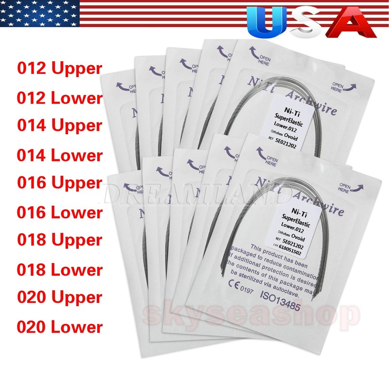 100PCS Dental Orthodontic NITI Arch Wire Round Super Elastic NITI Ovoid Form USA gallery