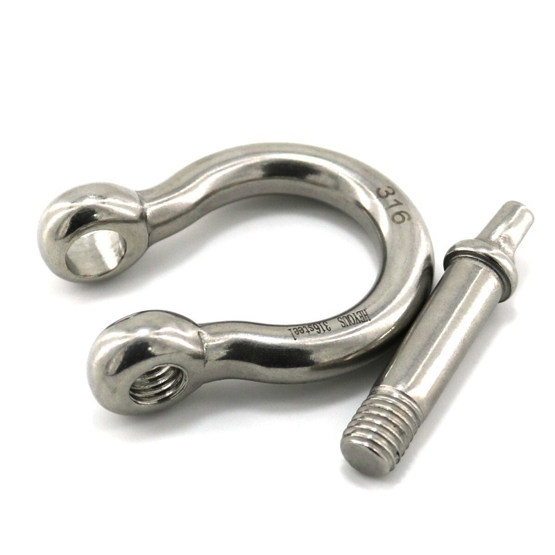 6 Pack 1/4" Stainless Steel D-Ring Shackle Heavy Duty Screw Pin Anchor Shackle gallery