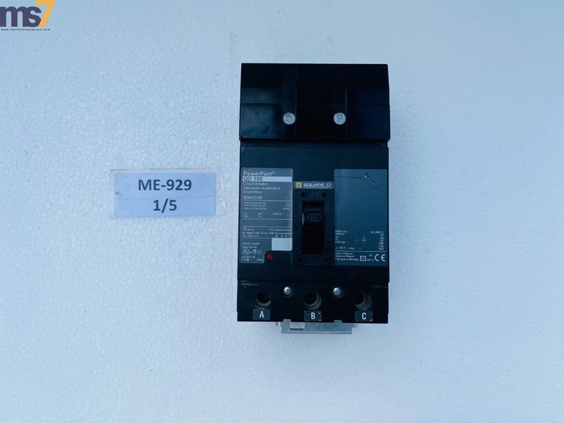 SQUARE D POWERPACT QD100 QDA32100 CIRCUIT BREAKER 100 AMP 3 POLE