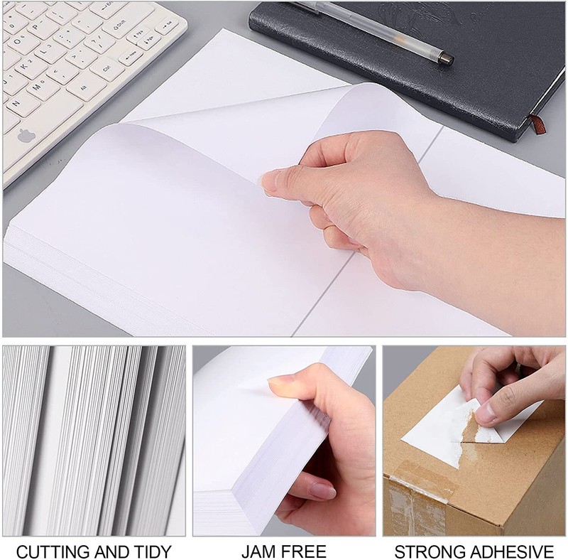 50-2000 Premium 8.5"x5.5" Half Sheet Shipping Labels Self Adhesive 2 Per Sheet gallery