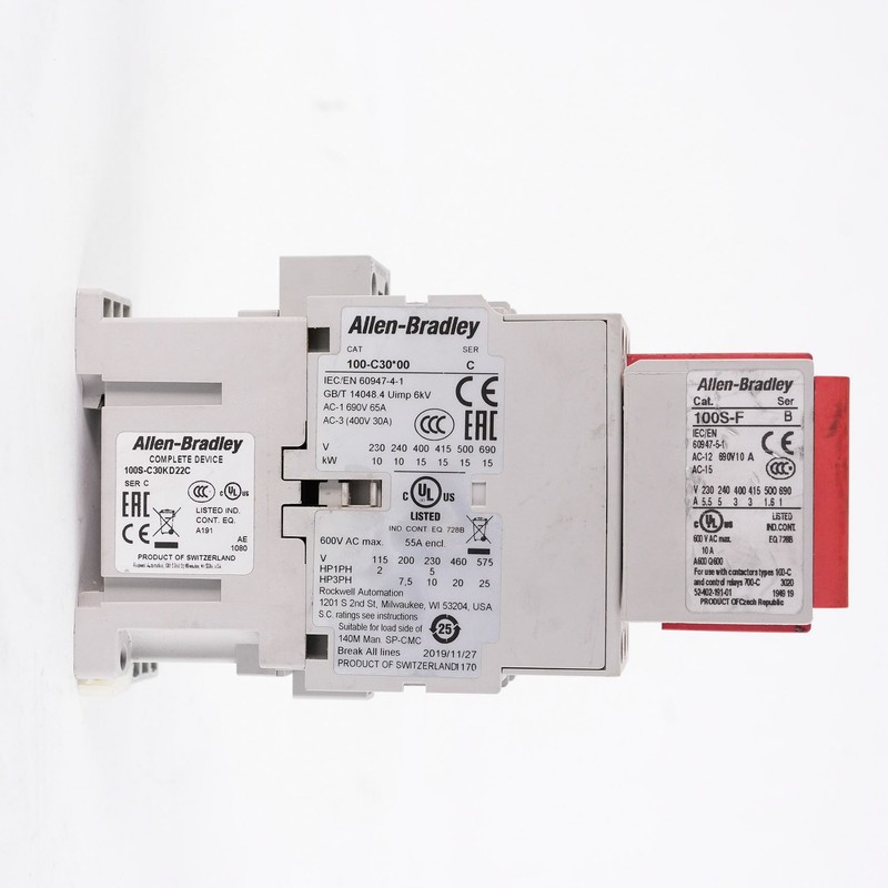 Allen Bradley 100S-C30KD22C /C Safety Contactor + 100-C30*00/C & 100S-F/B gallery