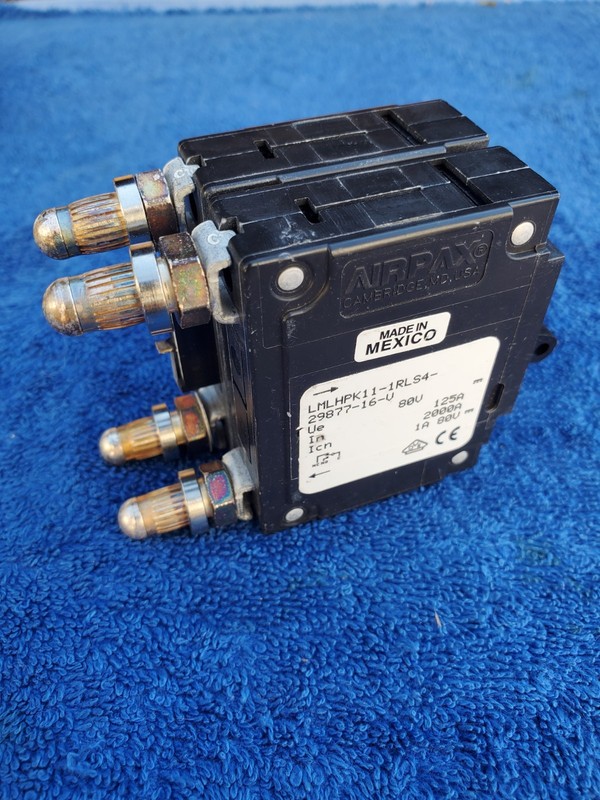 Airpax 125 Amp 80V DC Bullet Breaker Aux Switch LMLHPK11-1RLS4-29877-16-V 125A gallery