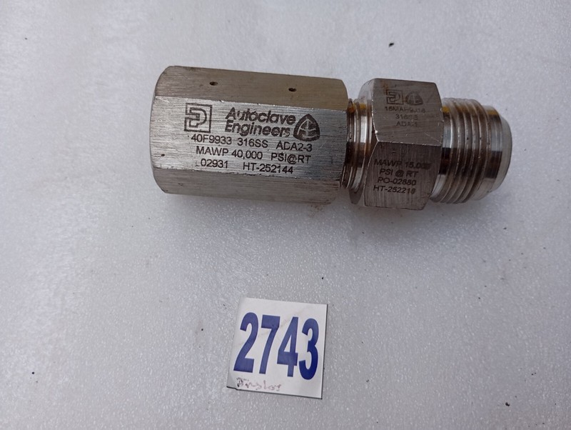 Parker Autoclave Engineers 40f9933 316SSADA2-3 MAWP 40000PSI HT-252213