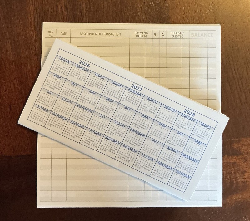 “2026” 2 CHECKBOOK TRANSACTION REGISTER CALENDAR 2026 2027 2028 CHECK BOOK REG.