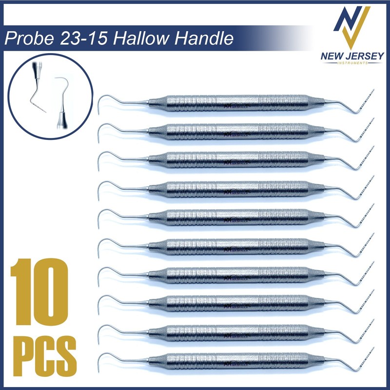 Dental Perio Explorer 23 Probe UNC 15 Hallow Handle Color Marking Double Ended