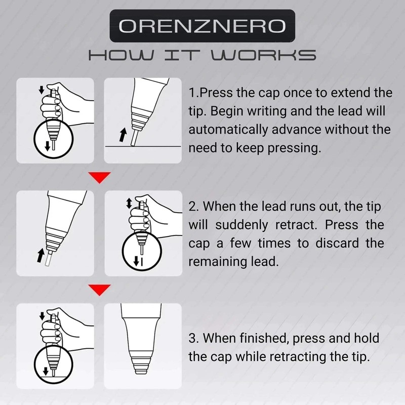 Pentel Orenz Nero Mechanical Drafting Pencil, Automatic Lead Advance, Black Barr gallery