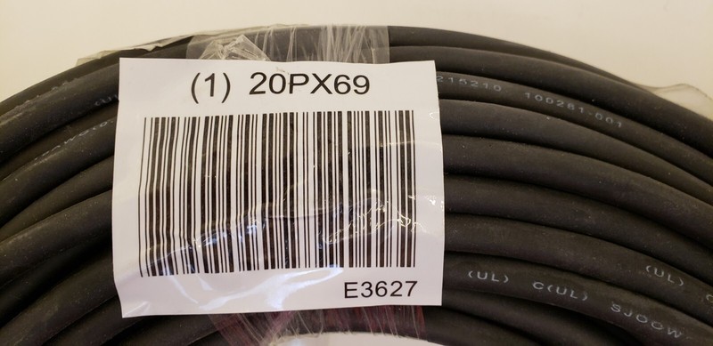 20PX69 PORTABLE CORD, 2 COND, 18 AWG, SJ00W, 100 FOOT ROLL, NNB gallery