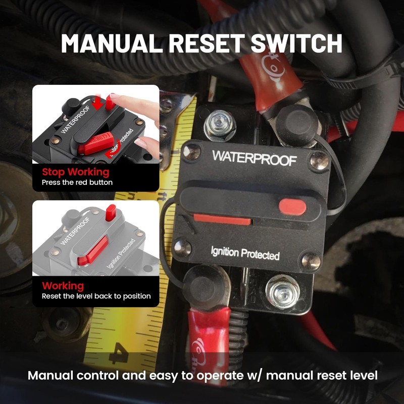 Waterproof 100Amp Circuit Breaker for Boat Trolling Motor Marine ATV Vehicles... gallery