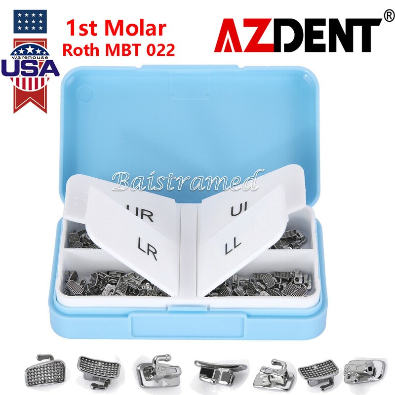 Tubos bucales de ortodoncia dental 1er molar Bondable Roth MBT 022 monobloque