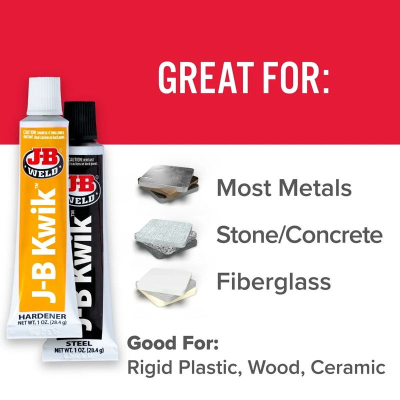 J-B Weld 8276 KwikWeld Quick Setting Steel Reinforced Epoxy - Dark Grey 2 oz gallery