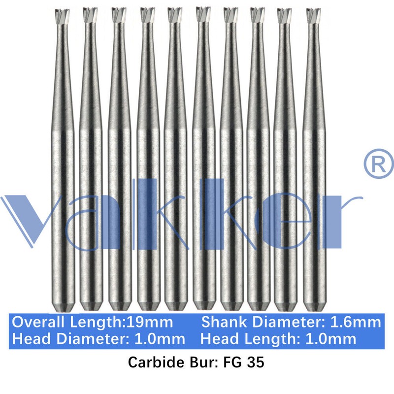 Vakker Dental Tungsten Carbide Burs for High Speed Handpiece FG Friction Grip gallery
