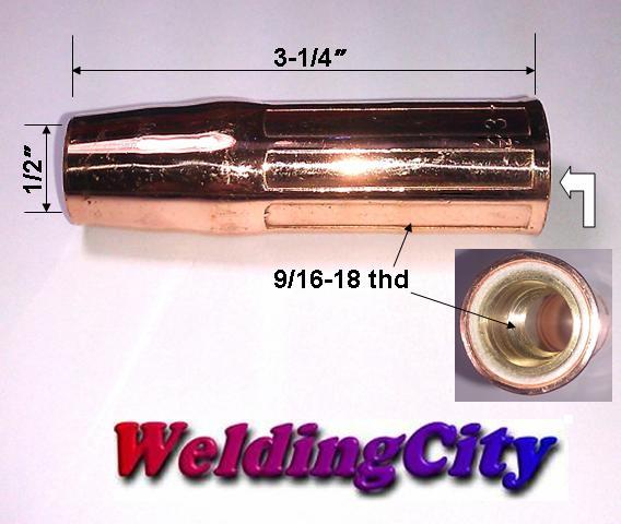 WeldingCity® 2-pk MIG Welding Gun Nozzle 23-62 (5/8") for Tweco Lincoln 200-400A gallery