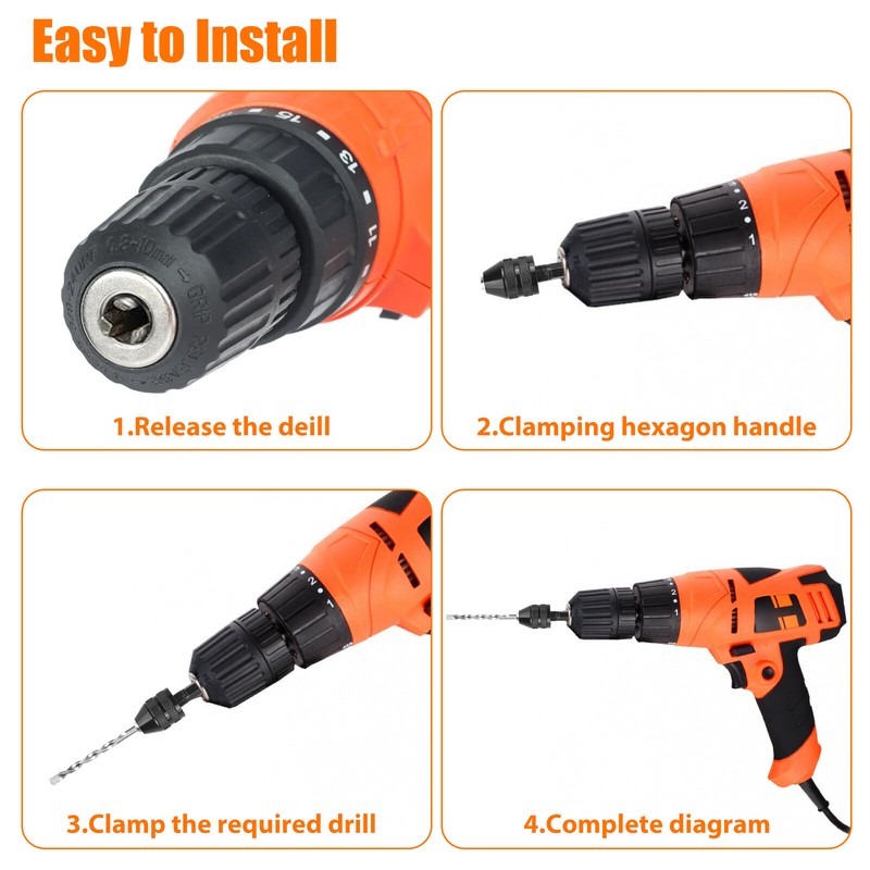2Pcs 1/4" Inch Hex Shank Keyless Drill Bit Chuck Quick Change Adapter Converter gallery
